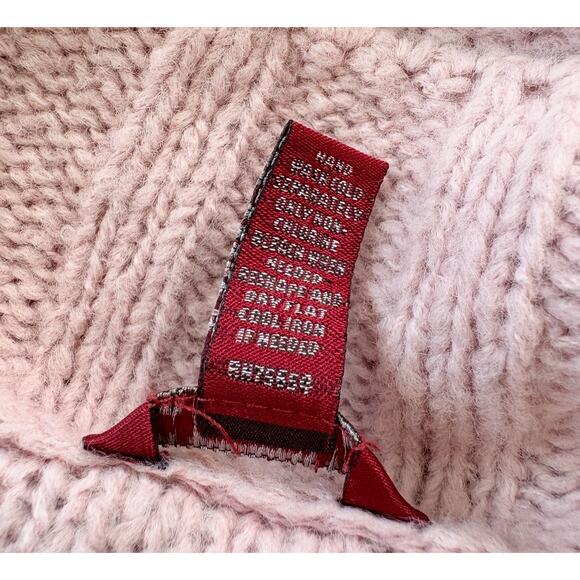 Abercrombie Y2K Wool Pink Off Shoulder Cardigan Soft Girl Coquette Barbiecore XL - Picture 7 of 8